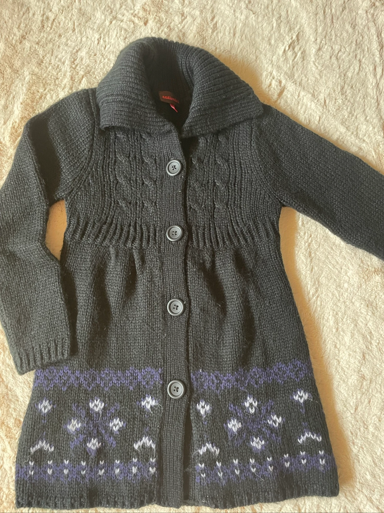 Veste en maille Catimini pour fille de 10 ans noire à col haut – photo 3